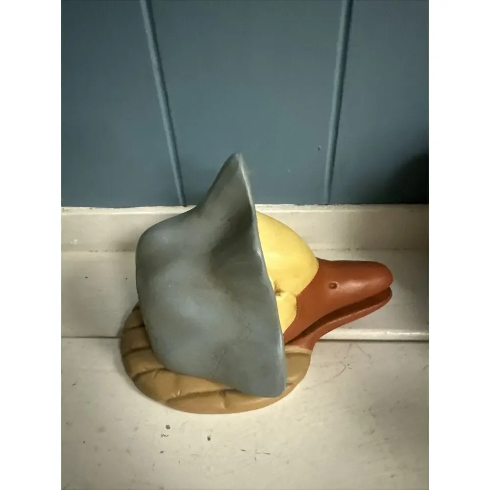 Vintage Blue Goose Duck with Scarf Head Ceramic HandPainted Signed McCloud ‘86‎